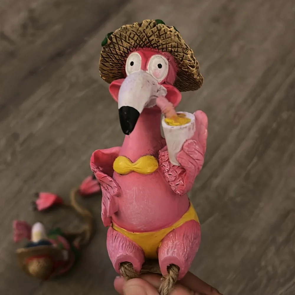Tropical Flamingo Bird Figurines - Pink